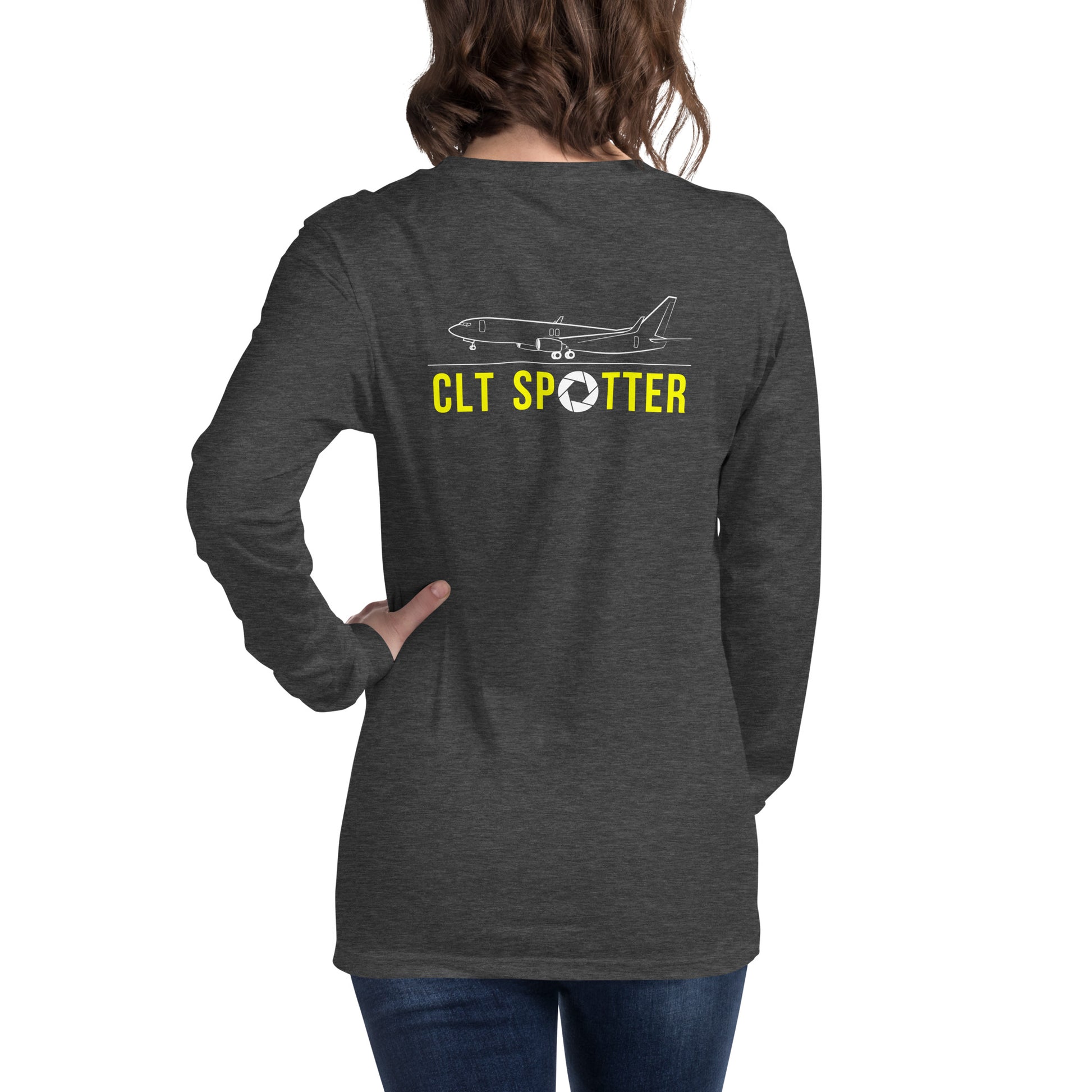 CLT Airplane Spotting Adult Unisex Long-Sleeve T-shirt