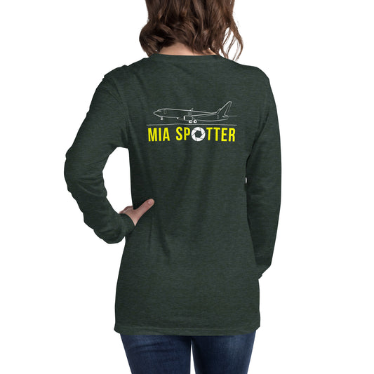 MIA Airplane Spotting Adult Unisex Long-Sleeve T-shirt