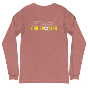 ORD Airplane Spotting Adult Unisex Long-Sleeve T-shirt