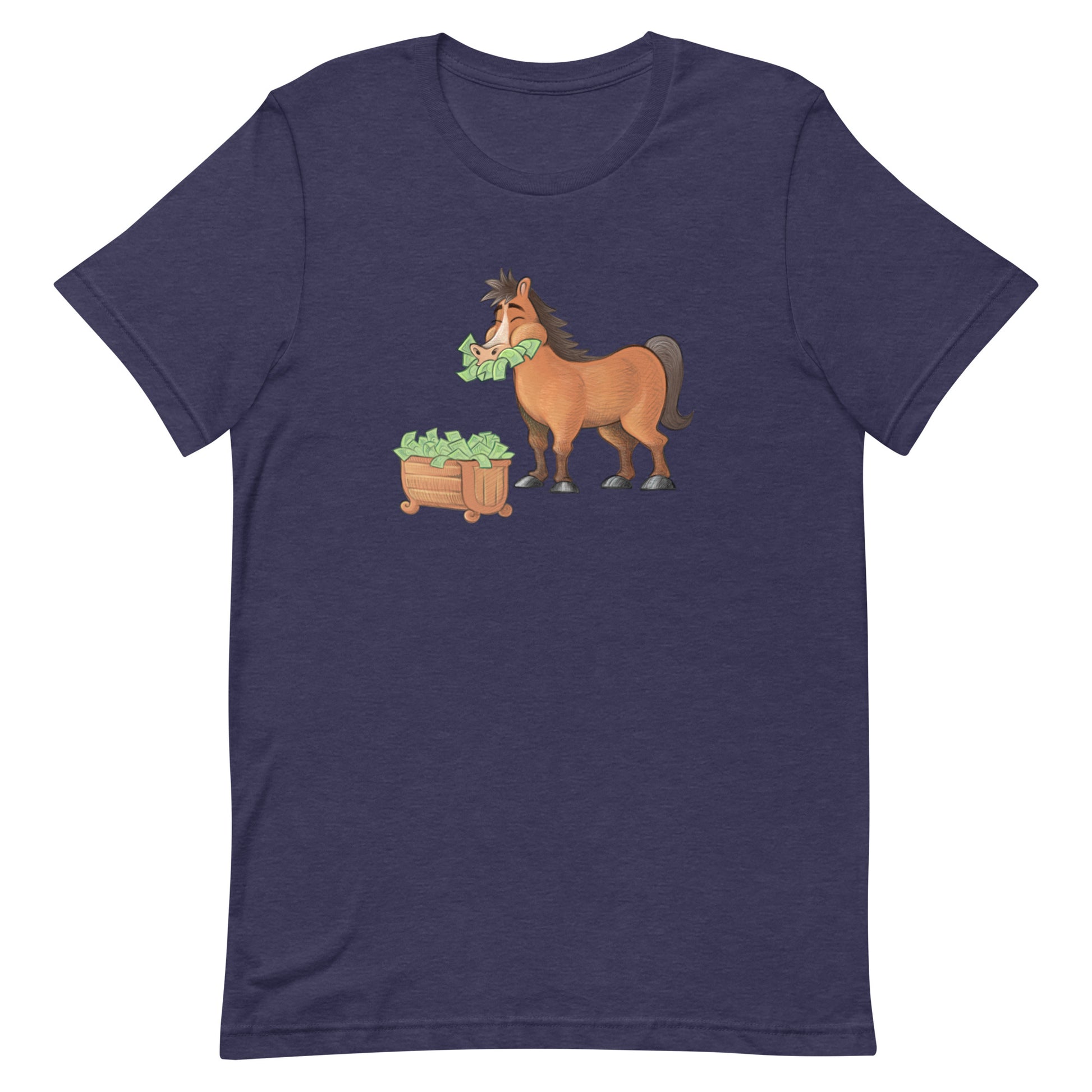 Money Eating Horse Adult Unisex Short Sleeve T-shirt