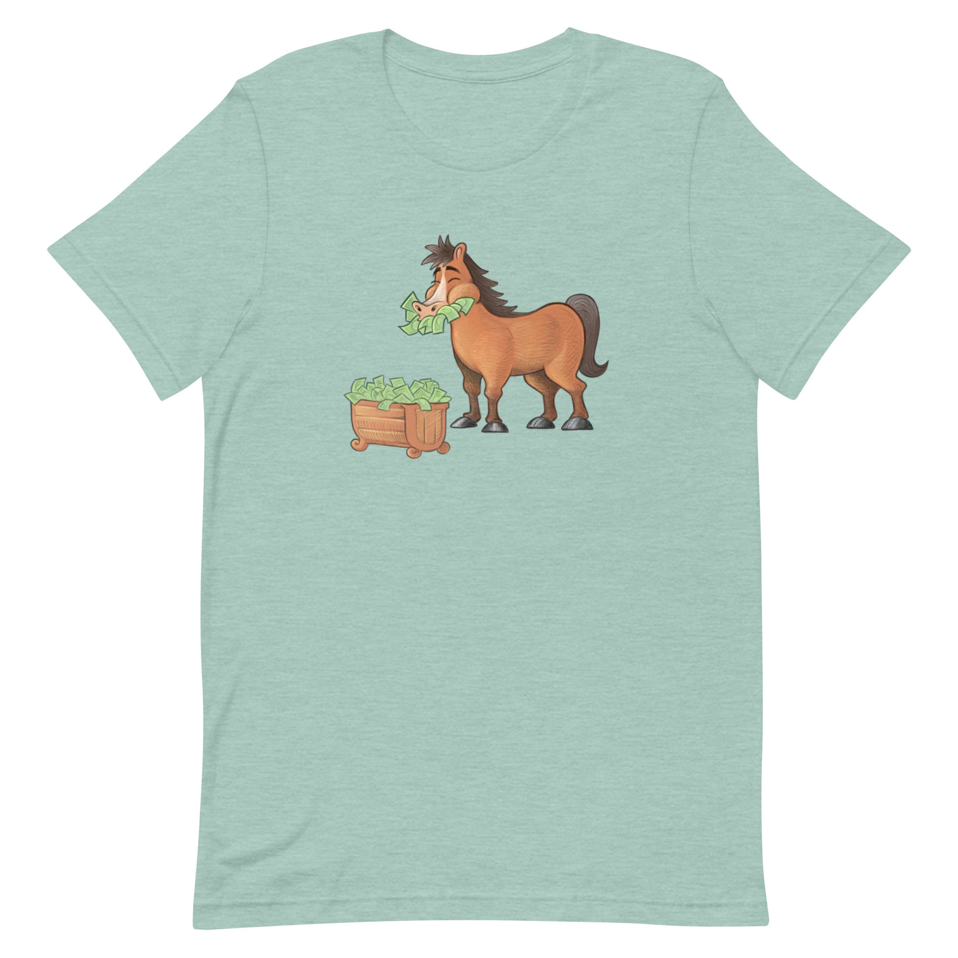 Money Eating Horse Adult Unisex Short Sleeve T-shirt