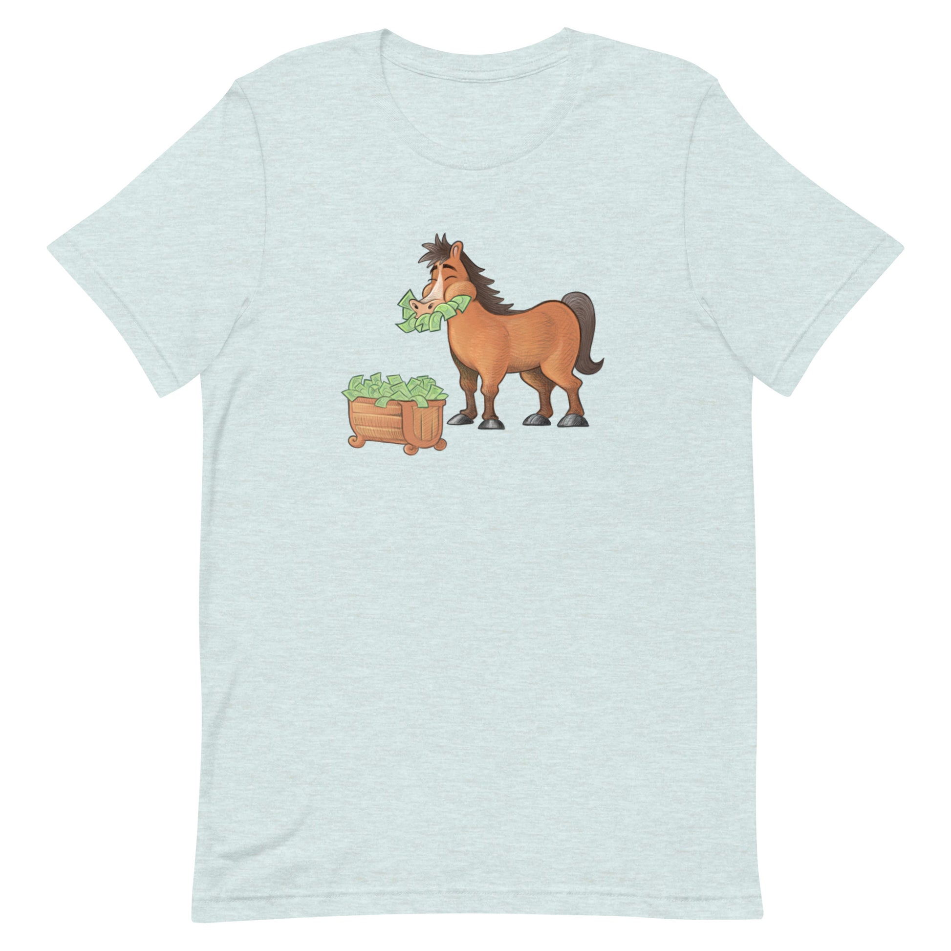 Money Eating Horse Adult Unisex Short Sleeve T-shirt