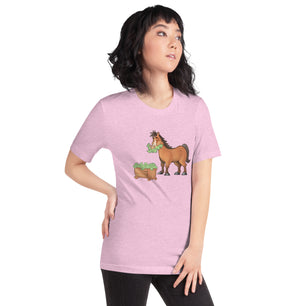 Money Eating Horse Adult Unisex Short Sleeve T-shirt