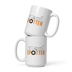 Airplane Spotter White Glossy Mug