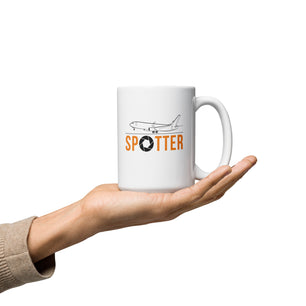 Airplane Spotter White Glossy Mug